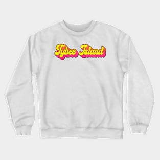 Tybee Island Georgia Laptop Bumper Typography 80's Distressed Crewneck Sweatshirt